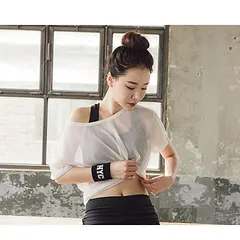 Áo lưới croptop thể thao Amin AM009 - Chất liệu cotton, phong cách trẻ trung, vận động thoải mái, Đen và Trắng, Size S-XL