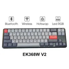Bàn Phím Cơ Gaming E-Dra EK368W V2 - Kết Nối Bluetooth 5.0, USB và 2.4Ghz, Keycap PBT Dyesub Siêu Bền, Thiết Kế 68 Phím Tương Thích Windows và MacOS