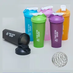 Bình Nước Thể Thao The Gym Shop 600ml - Nhựa Cao Cấp, Siêu Bền, Tặng Bóng Lò Xo, Không BPA, Lành Tính Cho Sức Khỏe