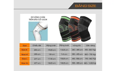 Bộ 2 đai bảo vệ đầu gối Bendu PK6003 - Đai thể thao co giãn, bảo vệ tối ưu cho vận động viên, nhiều màu sắc và kích thước