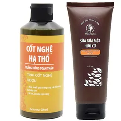 Bộ Sữa Rửa Mặt và Cốt Nghệ Hạ Thổ Hữu Cơ Wonmom - Dưỡng Da Mặt và Body Cho Mẹ Sau Sinh, Làm Sáng Da, Trẻ Hóa, Chống Thâm Rạn