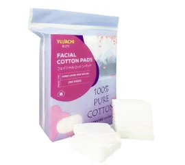 Bông Tẩy Trang Yusachi Suzuran Nhật Bản - 100% Cotton Tự Nhiên Mềm Mịn, Không Kích Ứng - Túi 200 Miếng Tiện Lợi