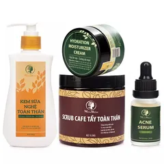 Combo Dưỡng Da Wonmom - Bộ Sản Phẩm Sạch Mụn, Trắng Da Mặt và Body Toàn Diện Từ Thành Phần Hữu Cơ Cho Mẹ Sau Sinh