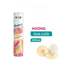 Dầu Gội Khô Batiste Dazzling Melon 200ml - Hương Dưa Lưới Tươi Mát, Sạch Tóc Nhanh Chóng, Phù Hợp Mọi Loại Tóc
