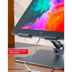 Giá Đỡ Để Bàn Tamayoko T003 Cho Máy Tính Bảng & iPad - Hợp Kim Nhôm Cao Cấp, Chịu Lực, Thiết Kế Gấp Gọn, Dễ Dàng Di Chuyển