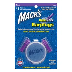 Nút Bịt Tai Chống Nước Mack’s Aqua Block - Bảo Vệ Tai Khi Bơi Lội, Thiết Kế Silicon Đa Lớp, Dễ Sử Dụng và Tái Sử Dụng