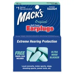 Hộp 10 Đôi Nút Bịt Tai Mack's Soft Foam - Chống Ồn Hiệu Quả, Hỗ Trợ Ngủ, Học Tập Và Du Lịch - Sản Phẩm Cao Su Non Chất Lượng