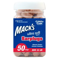 Hộp 50 Đôi Nút Bịt Tai Chống Ồn Mack's Ultra Soft Foam - Giảm Tiếng Ồn Hiệu Quả, Phù Hợp Cho Ngủ, Làm Việc và Du Lịch