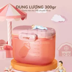 Hộp đựng sữa bột 2 lớp ToBé Adkins MS 3101 - Thiết kế thông minh, bảo quản an toàn, dung tích 300g, nắp chống ẩm cho bé yêu