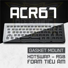 Bàn phím cơ Akko ACR67 67 phím RGB Hotswap Foam tiêu âm - Gasket Mount, kết nối USB Type-C, phụ kiện máy tính cao cấp