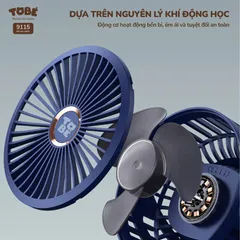 Quạt Tích Điện Mini ToBé MS 9115 - Giải Pháp Đối Phó Nắng Nóng, Dung Lượng Pin 10.000mAh, Thiết Kế Gọn Nhẹ Cho Mọi Không Gian