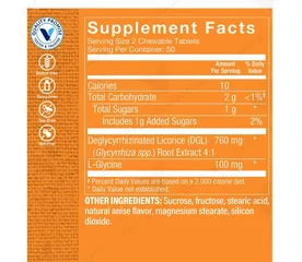 Viên Nhai Hỗ Trợ Giảm Loét Dạ Dày The Vitamin Shoppe DGL - Chiết Xuất Cam Thảo Tăng Cường Bảo Vệ Niêm Mạc Dạ Dày 100 Viên
