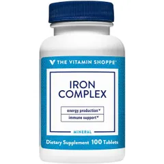 Viên uống bổ sung sắt The Vitamin Shoppe Iron Complex - Giải pháp chống thiếu máu, tăng cường sức khỏe và sức đề kháng, 100 viên
