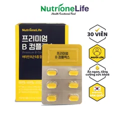 Viên uống bổ sung vitamin B tổng hợp NutrioneLife Premium B Complex - Hỗ trợ sức đề kháng, giảm mệt mỏi, hộp 30 viên