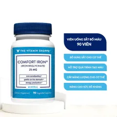 Viên uống sắt bổ máu The Vitamin Shoppe Comfort Iron 25mg - Hỗ trợ tăng cường sức khỏe, tái tạo máu hiệu quả