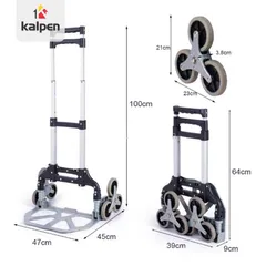 Xe Kéo Hàng Cầu Thang 6 Bánh Gấp Gọn Kalpen - Thiết Kế Nhẹ, Chịu Lực Tốt, Dễ Dàng Sử Dụng, Phù Hợp Cho Người Già