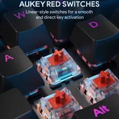 Bàn phím cơ gaming Aukey KM-G12 - RGB 7 màu, 12 hiệu ứng Led, trải nghiệm chơi game tuyệt vời, tương thích Windows và Mac