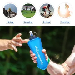 Bình nước dẻo Hydration Flask 500ml - Nhựa TPU an toàn, gấp gọn, lý tưởng cho cắm trại, thể thao và các hoạt động ngoài trời