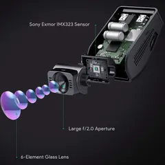 Camera hành trình AUKEY DR02 1080P HD quốc tế - Cảm biến UHD 2K, Ghi hình Xe Ô Tô, Bảo vệ An Toàn Khi Lái Xe