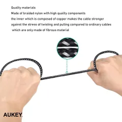 Cáp Sạc Điều Hợp Aukey CB-BAM2/BAM1 USB A Sang Micro USB 3.0/2.0, Dài 1.2m Chất Lượng Cao, Sạc Nhanh và Chống Gập Gãy