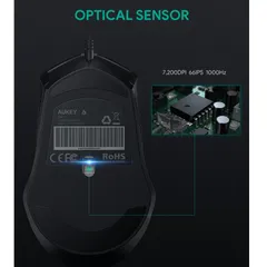 Chuột Gaming Aukey GM-F3 RGB 7200 DPI 6 Nút - Thiết Kế Mạnh Mẽ, LED Đổi Màu Tùy Chỉnh, Chuột Đa Năng Cho Game Thủ