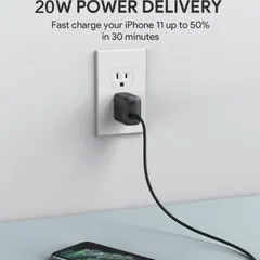 Củ sạc nhanh Aukey PA-F1S PD 20W - Công nghệ Power Delivery 3.0, Sạc nhanh USB-C, Tương thích với mọi smartphone hiện đại