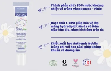 Kem Dưỡng Ẩm Ngừa Hăm Ngứa cho Bé 40ml - Eau Thermale Jonzac | Dưỡng Ẩm, Làm Dịu Da Nhạy Cảm, Thích Hợp Mọi Loại Da