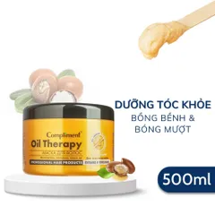 Kem ủ Tóc Compliment Oil Therapy 500ml - Phục Hồi Tóc Hư Tổn, Siêu Mềm Mượt, Chứa Dầu Argan, Chất Kem Đặc, Dưỡng Tóc Khỏe Mạnh.