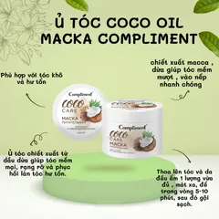 Kem ủ tóc Compliment Coco 500ml - Dưỡng ẩm và phục hồi tóc hư tổn từ dầu dừa, làm mềm mượt và bóng khỏe.