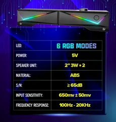 Loa Bluetooth B Y VS-167 - Loa Máy Tính Âm Thanh Vòm 3D, Bass Mạnh Mẽ, Kết Nối Bluetooth 5.0 và Hiệu Ứng Đèn LED RGB 6 Màu