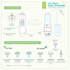 Máy Dũa Móng Tay Trẻ Em và Người Lớn Little Martin's - Thiết Kế Êm Ái, Đèn LED Hỗ Trợ Cắt Móng Đêm, An Toàn và Tiện Lợi