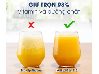 Máy Ép Trái Cây Tốc Độ Chậm Kalite KSJ4415 - Ống Tiếp Nguyên Liệu Lớn 78mm, Giữ Dưỡng Chất Tối Đa, Máy Ép Rau Củ Chất Lượng Cao