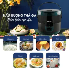 Nồi Cơm Điện Kalite KL-619 1.8L Có Quai Xách - Nấu Chín Đều, Giữ Nhiệt Lâu, Công Suất 700W, Thiết Kế Hiện Đại, Tiện Dụng, Bảo Hành 12 Tháng