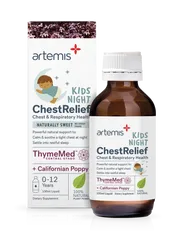 Siro ho đêm Artemis Kids ChestRelief Night 100ml - Giúp trẻ giảm ho, long đờm, ngủ ngon hơn cho bé dưới 12 tuổi