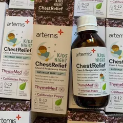 Siro ho đêm Artemis Kids ChestRelief Night 100ml - Giúp trẻ giảm ho, long đờm, ngủ ngon hơn cho bé dưới 12 tuổi