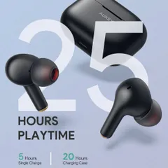 Tai nghe AUKEY EP-T27 Bluetooth không dây IPX7 - Thời gian sử dụng 25 giờ, công nghệ giảm ồn cho cuộc gọi rõ ràng.