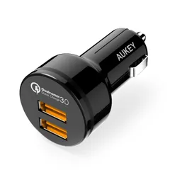 Tẩu Sạc Nhanh Ô Tô AUKEY CC-T8 3A QC 3.0 - 2 Cổng USB A Thích Hợp Cho Điện Thoại và Máy Tính Bảng