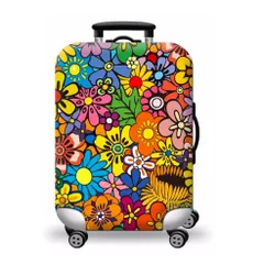 Túi Bọc Bảo Vệ Vali Tropical Họa Tiết Hoa Lá Đa Sắc Chống Trầy Xước - Chất Liệu Thun Co Giãn 4 Chiều, Dễ Vệ Sinh