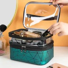 Túi Đựng Mỹ Phẩm Du Lịch 2 Tầng Da PU Sang Trọng Chống Thấm Nước - Tiện Lợi, Đẹp Mắt Cho Hội Nàng Thích Du Lịch