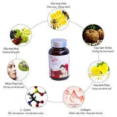 Viên Uống Hỗ Trợ Trắng Da White Skin Estro Care - Bổ Sung Collagen, Vitamin E, Giúp Da Trẻ Hóa, Mịn Màng, 30 Viên