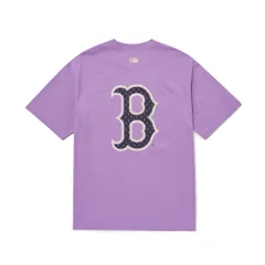 Áo Phông MLB Classic Monogram Boston Red Sox - Áo Thun Màu Tím Cổ Tròn Tay Ngắn Chất Cotton Cao Cấp Unisex