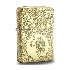 Bật Lửa Zippo 12 Con Giáp Năm Dần - Hổ, Đồng Thau Nguyên Khối, Họa Tiết Khắc 5 Mặt, Quà Tặng Sang Trọng Cho Fan Hổ
