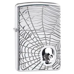 Bật Lửa Zippo 29931 Thiết Kế Đầu Lâu Mạng Nhện - Hàng Chính Hãng, Sang Trọng, Quà Tặng Độc Đáo