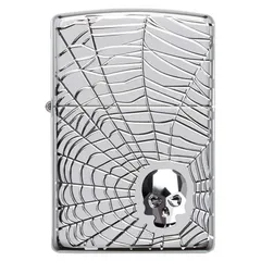 Bật Lửa Zippo 29931 Thiết Kế Đầu Lâu Mạng Nhện - Hàng Chính Hãng, Sang Trọng, Quà Tặng Độc Đáo