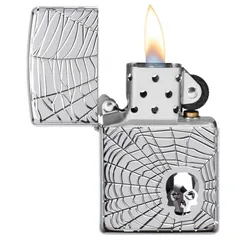 Bật Lửa Zippo 29931 Thiết Kế Đầu Lâu Mạng Nhện - Hàng Chính Hãng, Sang Trọng, Quà Tặng Độc Đáo