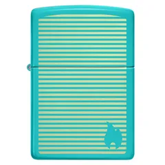 Bật Lửa Zippo 48151 Classic Flat Turquoise - Mẫu Khắc Laze Đơn Giản, Cổ Điển, Dùng Lại Nhiều Lần