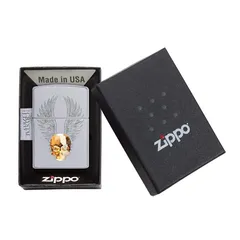 Bật Lửa Zippo 49034 Hình Đầu Skull Vàng - Thiết Kế Sang Trọng, Chất Liệu Đồng Thau Cao Cấp, Quà Tặng Phong Cách Mới
