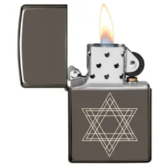 Bật Lửa Zippo 49685 Star of David Design - Bật Lửa Đồng Thau Khắc Biểu Tượng Tâm Linh Do Thái, Quà Tặng Độc Đáo
