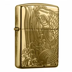 Bật lửa Zippo Antique Noborigoi ZA-4-6A - Bật Lửa Chống Gió Sang Trọng Với Họa Tiết Khắc Hình Cá Cao Cấp, Thích Hợp Làm Quà Tặng