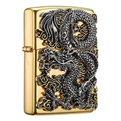 Bật lửa Zippo Flying Dragon ZA-1-80A - Bật lửa đồng thau cao cấp với họa tiết rồng điêu khắc độc đáo, quà tặng sang trọng cho tín đồ đam mê đồ sưu tầm.